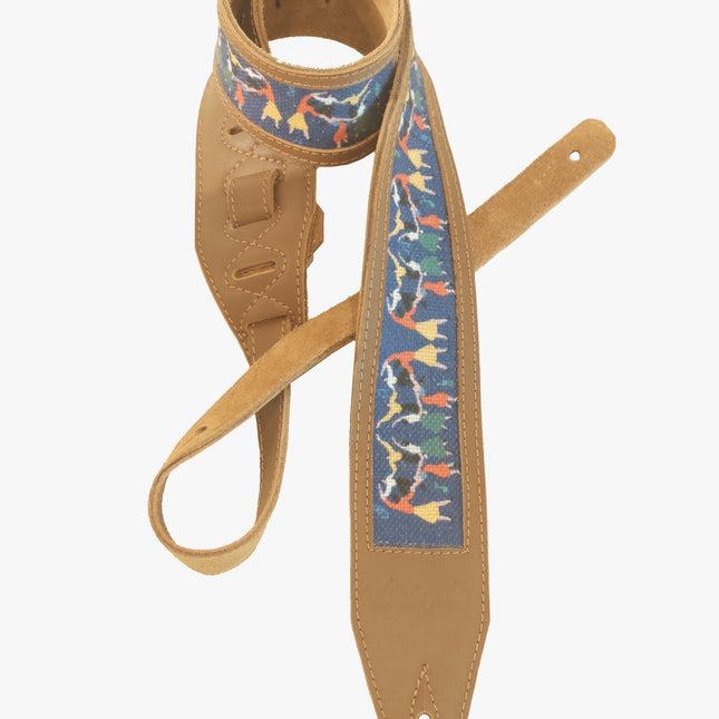 Livingston JLTBR-25 2.5 Inch Jacquard Leather Together Guitar Strap,Brown ( JLTBR25 JLTBR 25 )