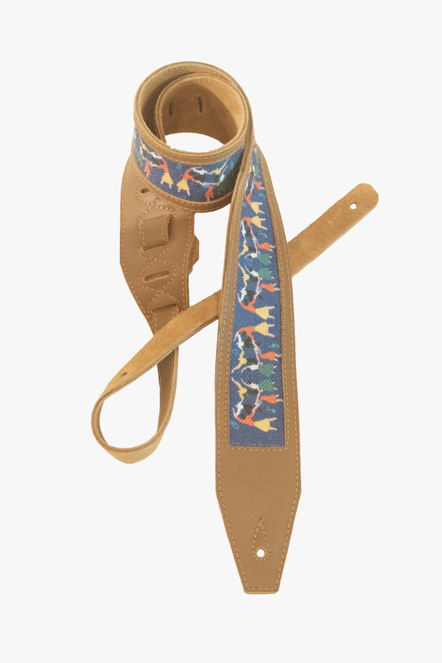 Livingston JLTBR-25 2.5 Inch Jacquard Leather Together Guitar Strap,Brown ( JLTBR25 JLTBR 25 )