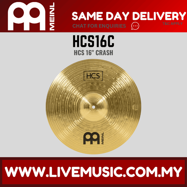 Meinl Cymbal HCS16C 16inch HCS Brass Crash Cymbal for Drum Set