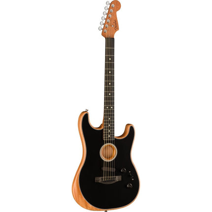 Fender American Acoustasonic Stratocaster Ebony Fretboard with Bag - Black