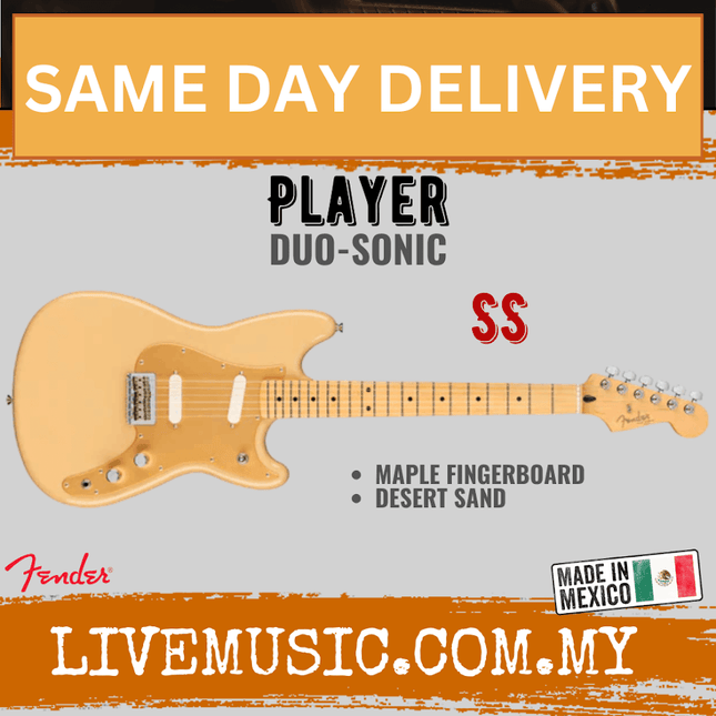 Fender Player Duo-Sonic Electric Guitar, Maple Fretboard - Dessert Sand