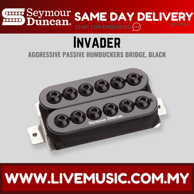 Seymour Duncan SH-8B Invader Bridge Humbucker Pickup, Black (SH8B/SH 8B)