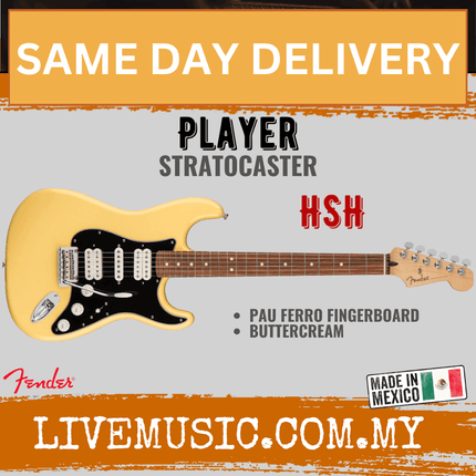 Fender Player HSH Stratocaster Electric Guitar, Pau Ferro Fretboard - Buttercream