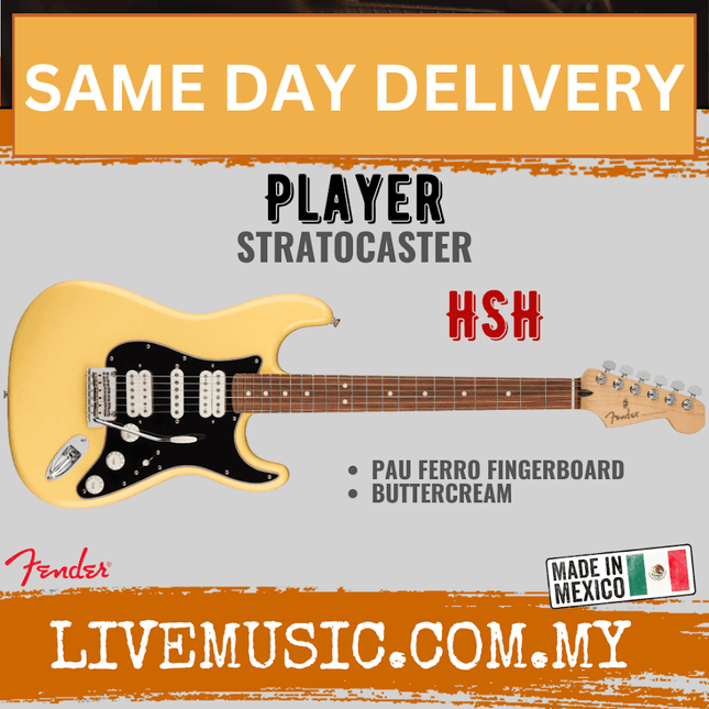 Fender Player HSH Stratocaster Electric Guitar, Pau Ferro Fretboard - Buttercream