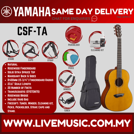 Yamaha CSF-TA TransAcoustic Guitar - Vintage Natural Gloss ( CSFTA )