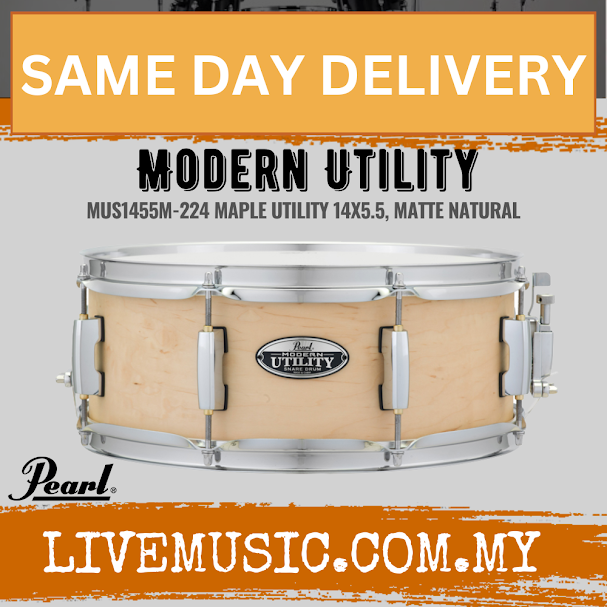 Pearl MUS1455M/224 14x5.5 Modern Utility Snare Drum, Matte Natural