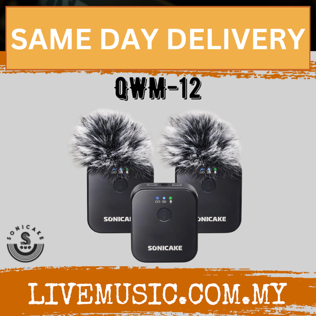 Sonicake QWM-12 Wireless Lavalier Microphone System (2TX + 1RX) ( QWM 12 QWM12 )