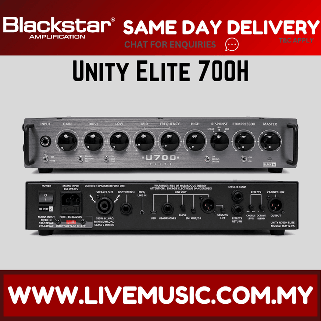 BLACKSTAR Unity Elite 700 Head Bass AMP (UnityElite700/Unity700)