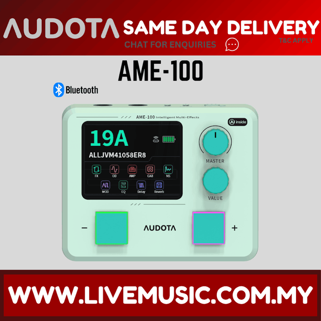Audota AME-100 Intelligent Multi Effects Pedal, Built-in AI Tone Companion, Looper & Drum Machine ( AME100 AME 100 )