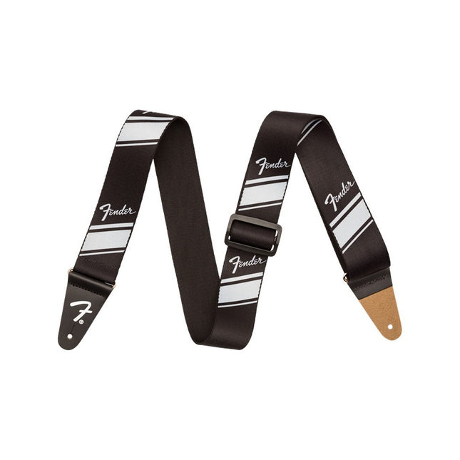 Fender Nylon Competition Stripe 2inch Guitar Strap - Silver