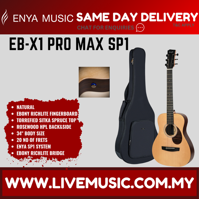 ENYA EB-X1 PRO MAX SP1 34" Acoustic Guitar - Natural ( EBX1PROMAXSP1 EBX1 )