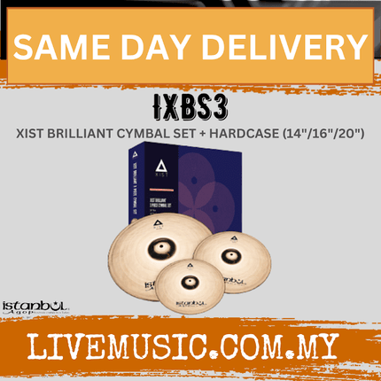Istanbul Agop Xist Brilliant cymbal set with hardcase: 14" hi-hats, 16" crash, 20" ride