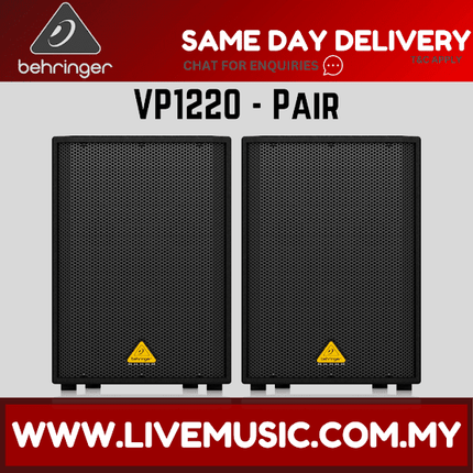 Behringer VP1220 800-watt 12'' Passive Speaker w/Speaker Stand and Cable - Each / Pair ( VP-1220 / VP 1220 )