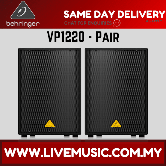 Behringer VP1220 800-watt 12'' Passive Speaker w/Speaker Stand and Cable - Pair ( VP-1220 / VP 1220 )