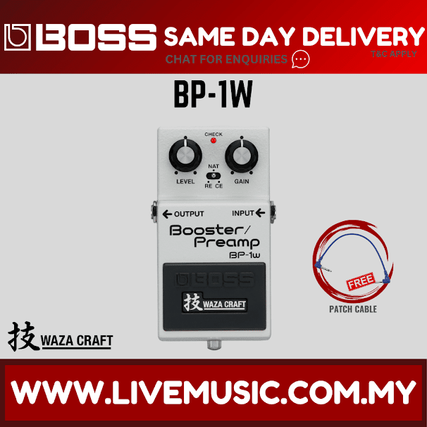 Boss BP-1W Boost, Overdrive and Preamp Effects Pedal (BP1W / BP 1W )