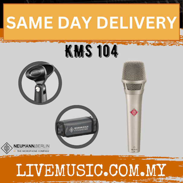 Neumann KMS 104 Cardioid Condenser Handheld Vocal Microphone - Nickel / Matte Black ( KMS104 / KMS-104 )
