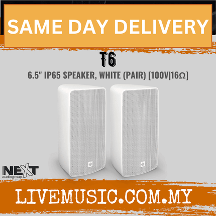 Next Audio T6 6.5" IP65 Speaker, White  - Pair/Each ( T-6 / T 6 )