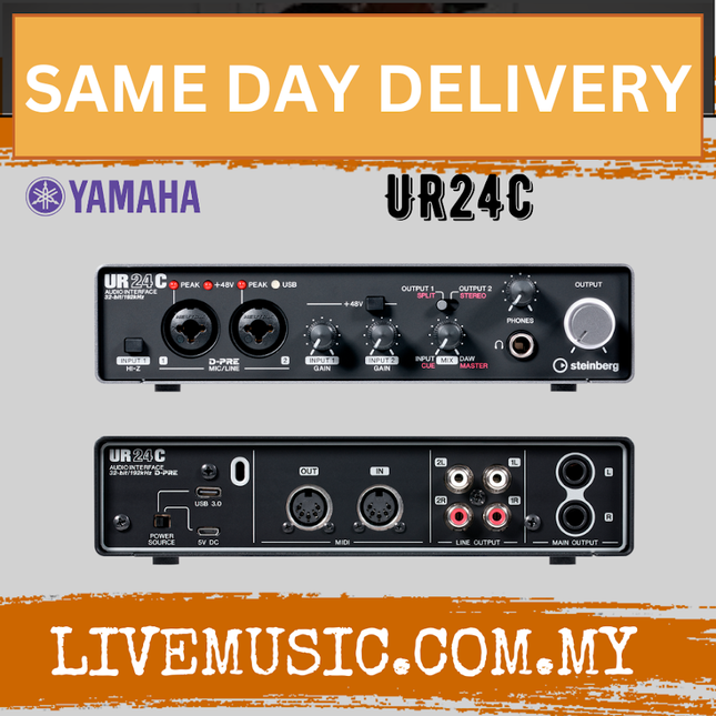 Yamaha Steinberg UR24C 2X4 USB Type C Audio Interface With Cubase AI And LE ( UR24C / UR-24C  )