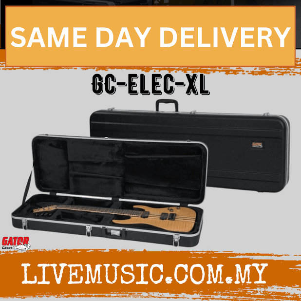 Gator GC-ELEC-XL Deluxe ABS Molded Case for Extra Long Baritone Electric Guitar (GCELECXL/GCELEC/GC-ELEC)
