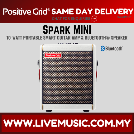 Positive Grid Spark Mini Smart Portable Guitar Amplifier 10 Watts with Bluetooth - Black / White ( SparkMini )