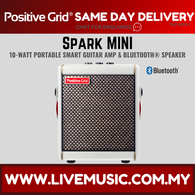 Positive Grid Spark Mini Smart Portable Guitar Amplifier 10 Watts with Bluetooth - Black / White ( SparkMini )