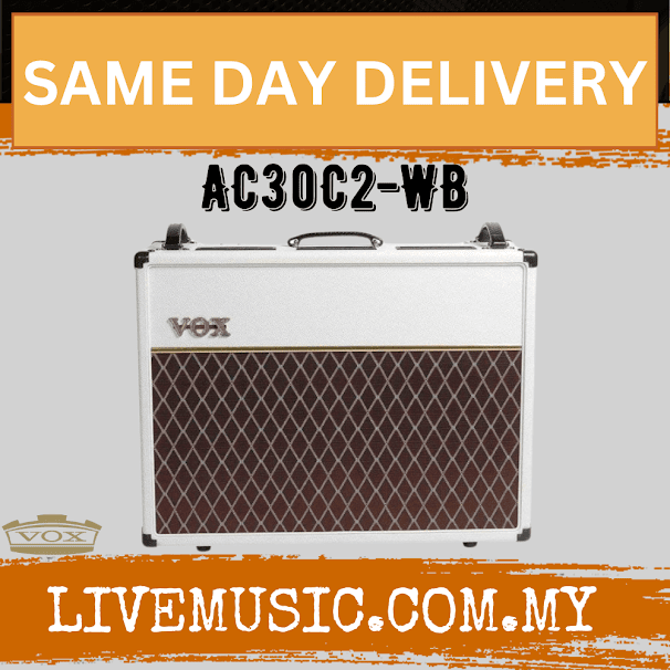 VOX Ltd AC30C2 WB Custom 30W 2x12 Tube Combo Amplifier - White Bronco ( AC30C2WB / AC30C2-WB )