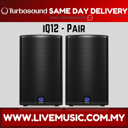 Turbosound iQ12 2500-Watt 12" Powered Speaker w/Wireless Mic, Speaker Stand And Cable - Each / Pair ( iQ-12 / iQ 12 )