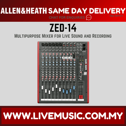 Allen & Heath ZED-14 Mixer with USB ( ZED14 / ZED 14 )
