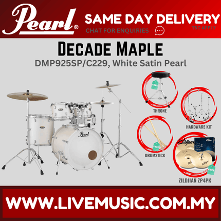 Pearl Decade Maple DMP925SP/C 5-Piece Drum Set with Zildjian ZP4PK Cymbals Set and Hardware