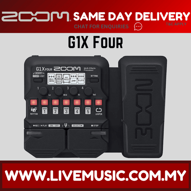 Zoom G1X FOUR Multi-effects Processor with Expression Pedal (G1XFOUR/G1X-FOUR) Replacing G1xon