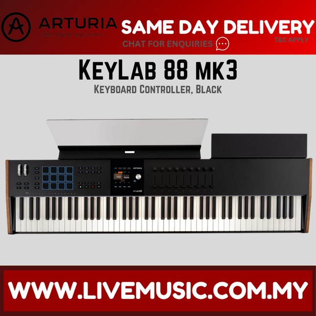 Arturia Keylab 88 MkIII Weighted Keyboard Controller - Black (Keylab88/Mk3)