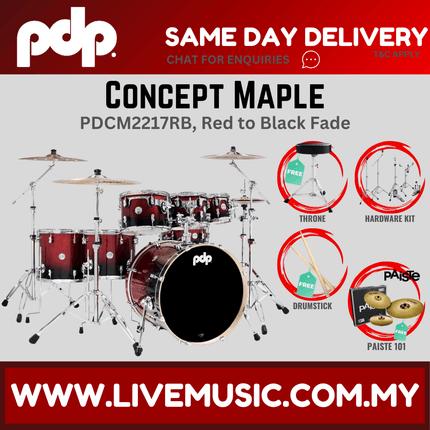 PDP by DW CM7 Concept Maple Shell Pack - 7-piece with Paiste 101 Cymbals - (PDCM2217)