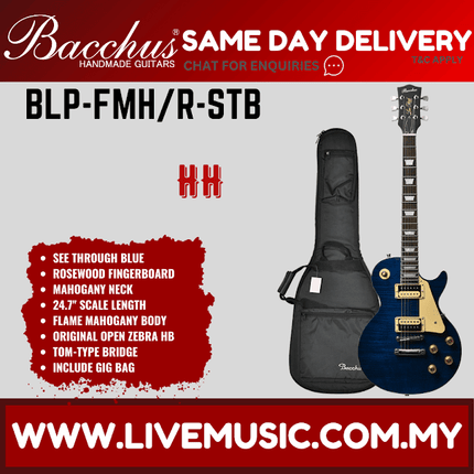 Bacchus BLP-FMH/R Electric Guitar - See Through Blue (BLPFMH/BLP-FMH/R)