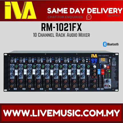 IVA RM-1021FX (10 Channel) Rack Audio Mixer ( RM1021FX / RM 1021FX )