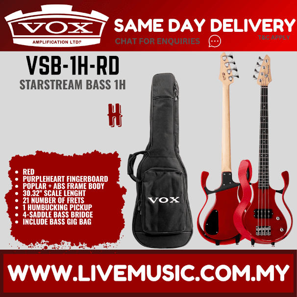 VOX VSB-1H-RD Starstream Bass 1H Electric Base ( VSB 1H RD / VSB1H RD )