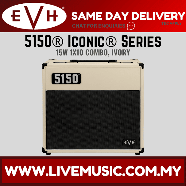 EVH 5150 Iconic 15W 1x10 Guitar Amplifier-Ivory