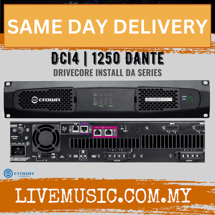 Crown DCi 4|1250DA 1250W Power Amplifier with Dante ( DCi-4|1250DA / DCi4|1250DA )