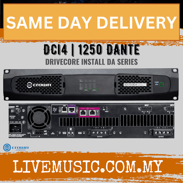 Crown DCi 4|1250DA 1250W Power Amplifier with Dante ( DCi-4|1250DA / DCi4|1250DA )
