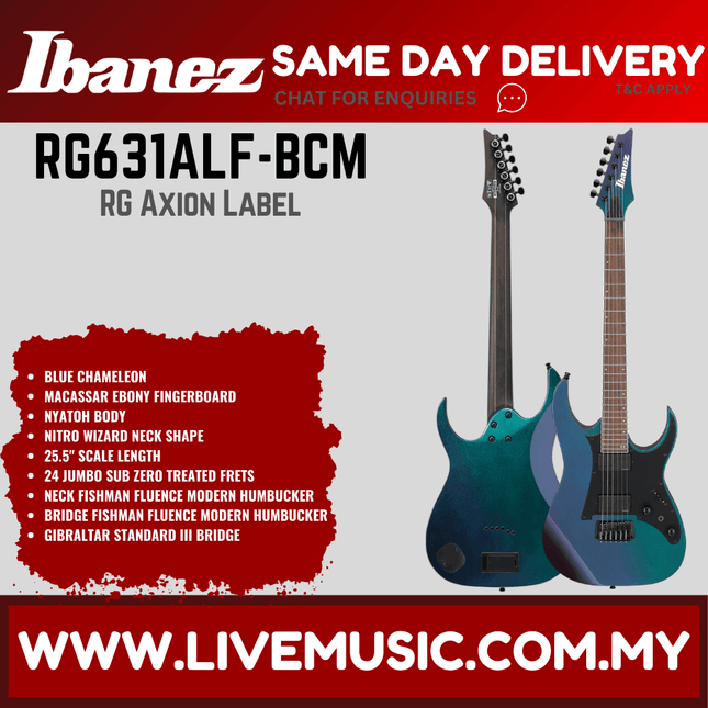 Ibanez Axion Label RG631ALF Solid Body Electric Guitar - Blue Chameleon (RG631ALF-BCM)