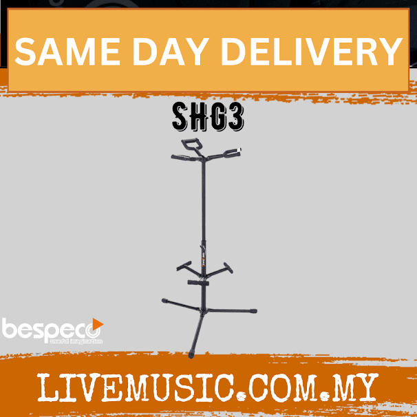Bespeco SHG3 Universal Triple Guitar Stand with ABS Safety Lock Bar ( SHG-3 / SHG 3 )