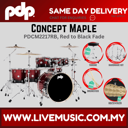 PDP by DW CM7 Concept Maple Shell Pack - 7-piece with KDZS141620 Silent Cymbals - (PDCM2217)
