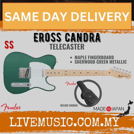Fender Eross Candra Signature Telecaster Electric Guitar, Maple FB, Sherwood Green Metallic