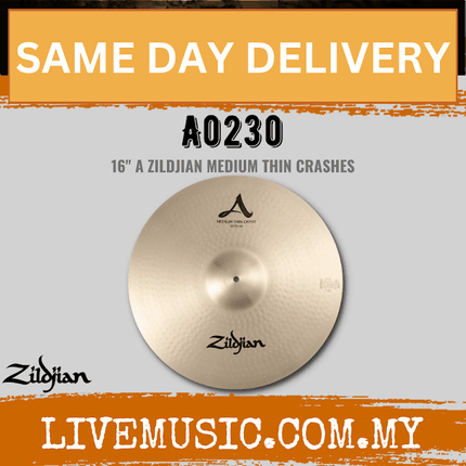 Zildjian 16" A Series Zildjian Medium-thin Crash Cymbal (A0230)