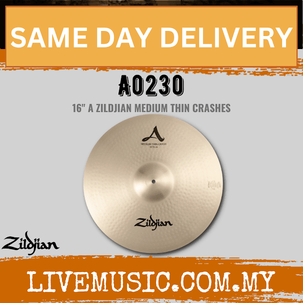 Zildjian 16" A Series Zildjian Medium-thin Crash Cymbal (A0230)