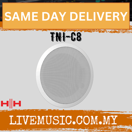 HH Electronic TNi-C8-WH 8 inch ceiling speaker - 70/100V 3 power tappings - WHITE ( TNiC8 / TNi C8 )