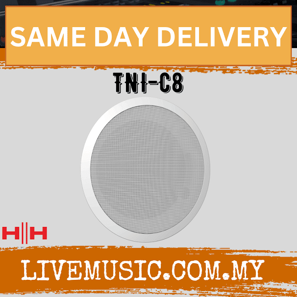 HH Electronic TNi-C8-WH 8 inch ceiling speaker - 70/100V 3 power tappings - WHITE ( TNiC8 / TNi C8 )