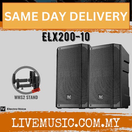 EV Electro-Voice ELX200-10 1200W 10" Passive Speaker With Speaker Stand And Cable - Pair ( ELX200 10 / ELX20010 )