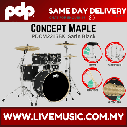 PDP by DW CM5 Concept Maple Shell Pack - 5-piece With KDZS141620 Silent Cymbal Set ( PDCM2215 )