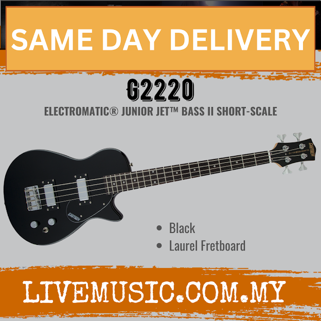 Gretsch G2220 Electromatic Junior Jet Bass II Guitar, Black