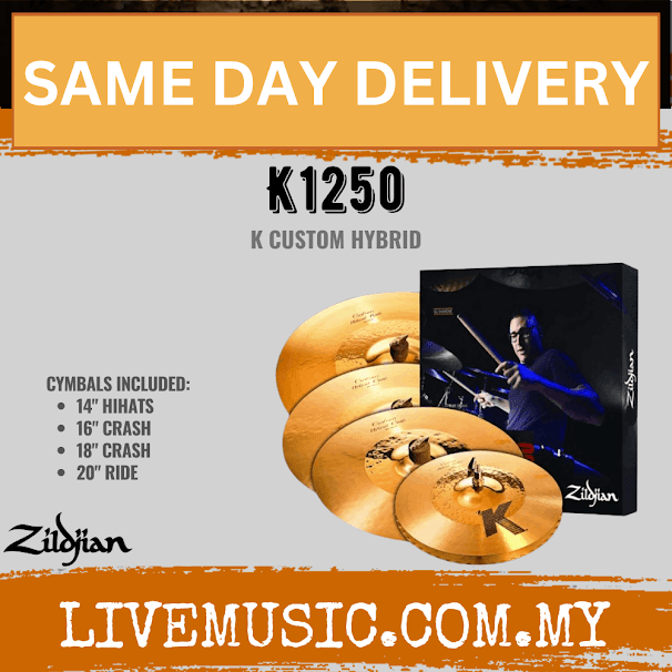 Zildjian K Custom Hybrid Special Pack, 14 HHs, 16 Crash, 20 Ride Cymbal Set (K1250)